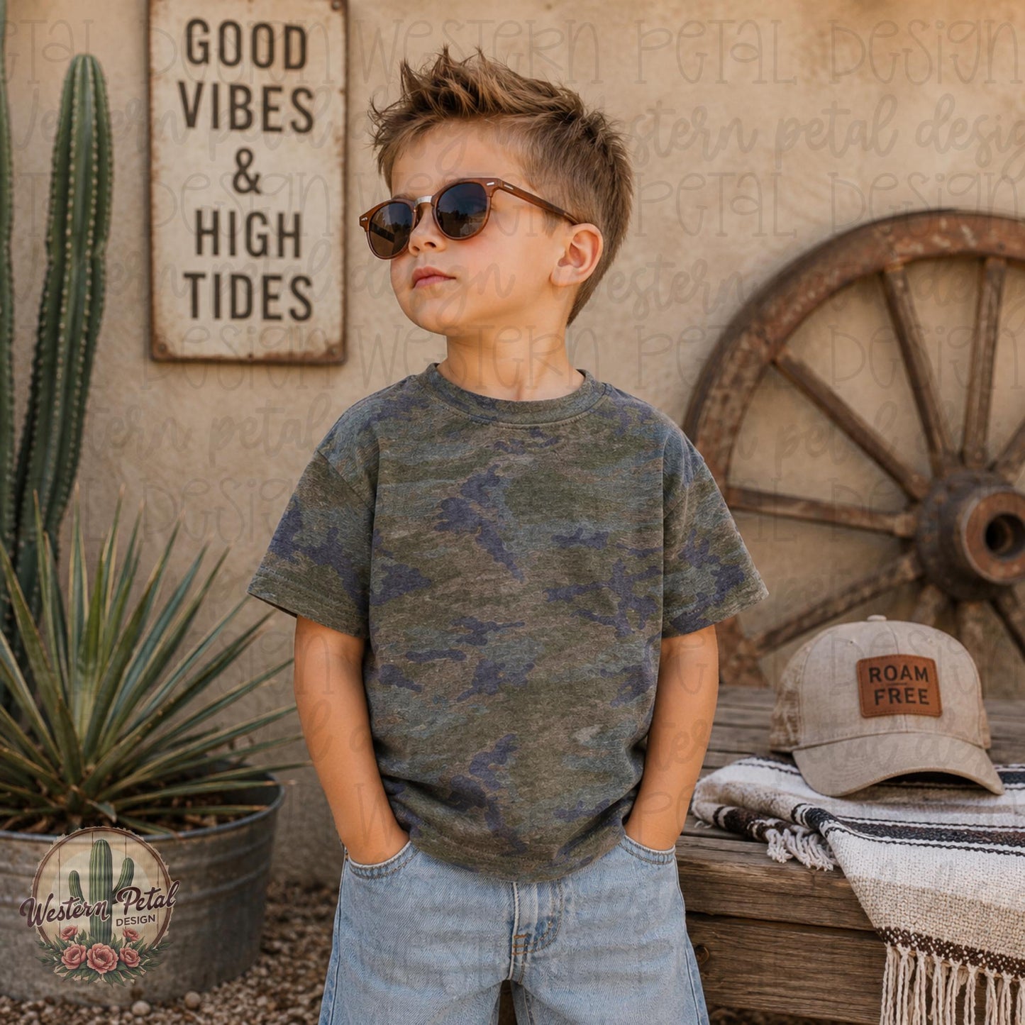 Vintage Camo Rabbit Skins Mockup Kids Shirt Mockup Boy Tee Mockup Western Kids Mockup Trendy Toddler Shirt PNG Boutique Mockup