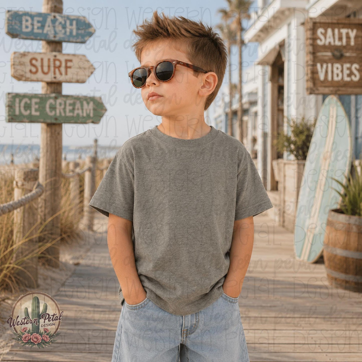 Bamboo Blackout Rabbit Skins Mockup Kids Beach Mockup Boy Tee Mockup Coastal Kids Shirt Mockup Trendy Toddler Shirt PNG