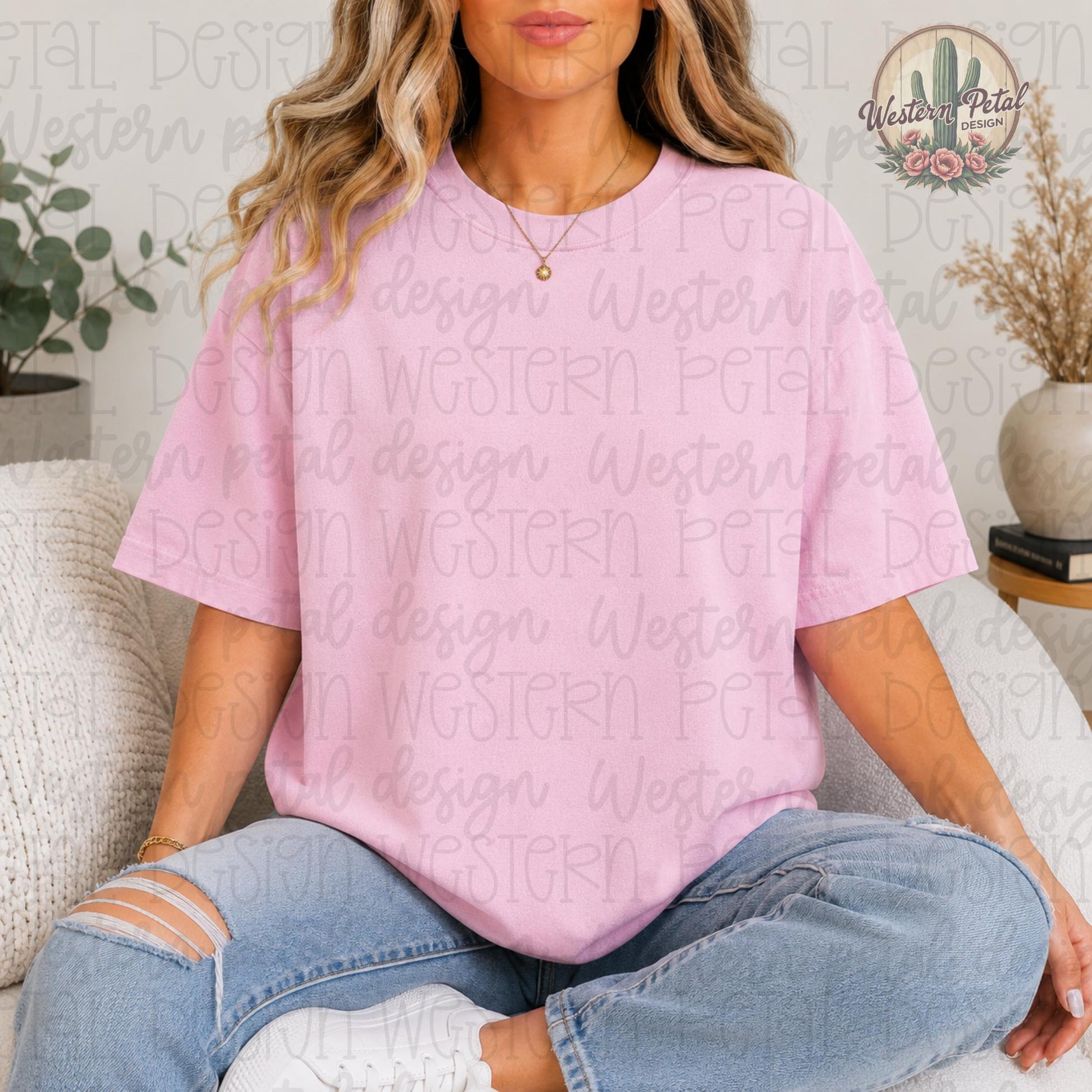 Comfort Colors Blossom Shirt Mockup, Pink Tee Mockup, Boho Aesthetic Mockup, Comfort Colors 1717 Mockup, Trendy Woman Shirt Mockup