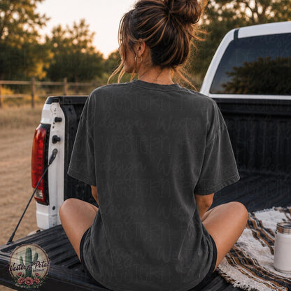 Comfort Colors 1717 Pepper Mockup, Western Shirt Mockup, Back Design Tee Mockup, CC1717 Pepper Tee, Trendy Model Mockup PNG