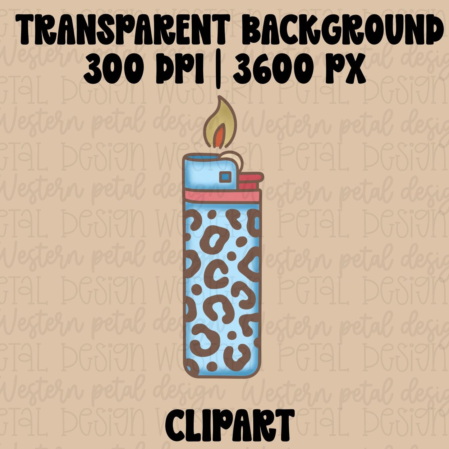 Hand drawn blue leopard print lighter clipart with flat colors and bold outlines on a pink background.