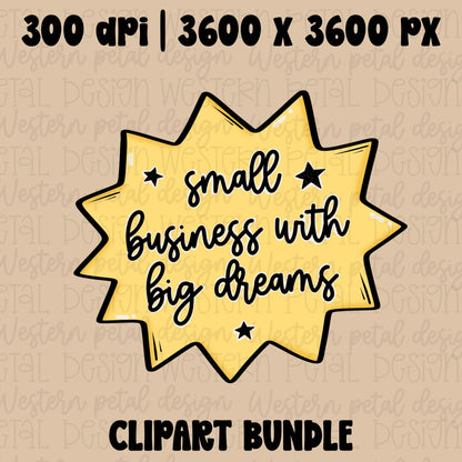 Small Business Clipart Bundle PNG, Shop Small Clipart, Boutique Clipart, Hand Drawn Business Graphics, Support Small Business PNG Bundle