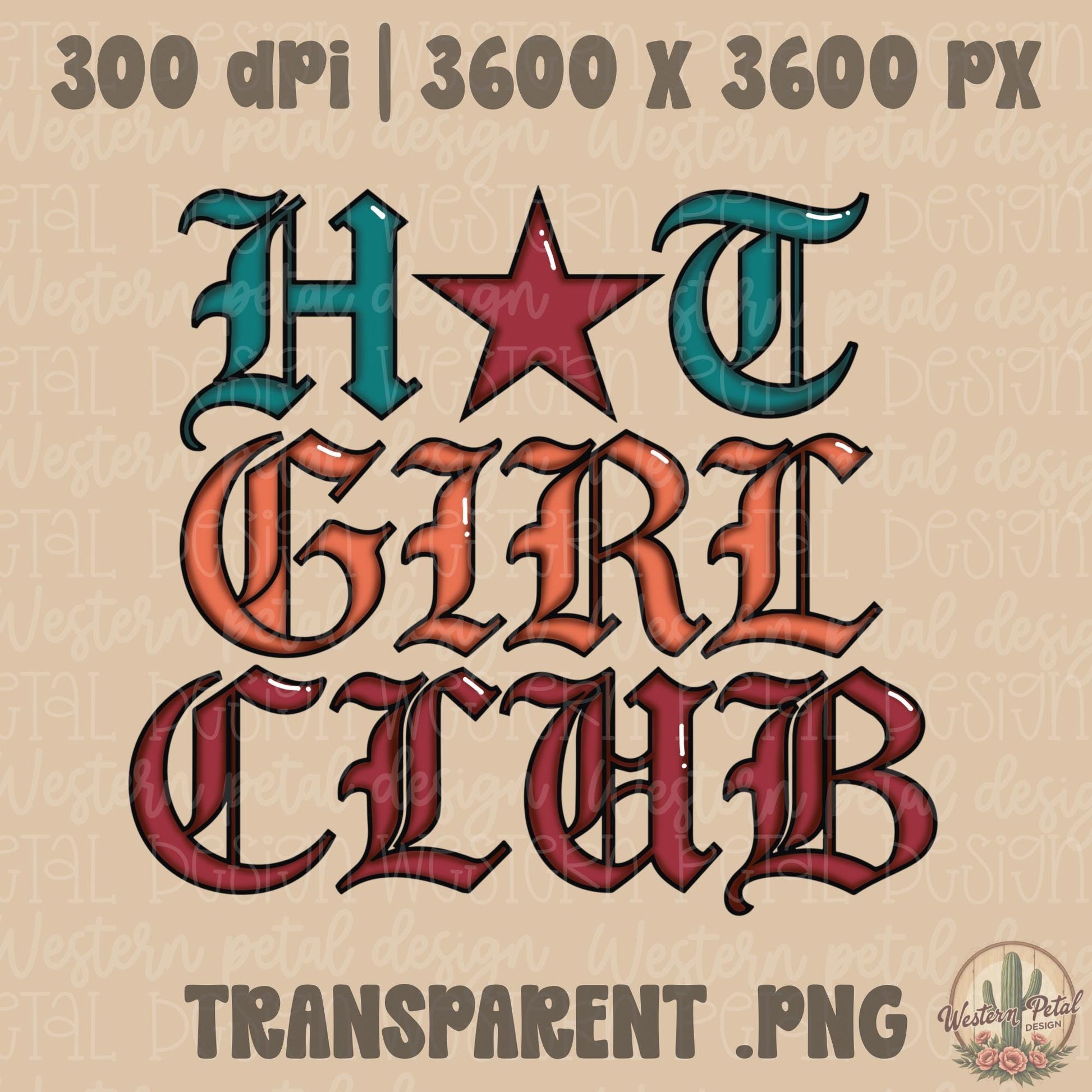 Hot Girl Club PNG, Trendy Western Coquette Shirt Design, Retro Gothic Typography Graphic, Cowgirl Summer PNG, Boutique Style Sublimation