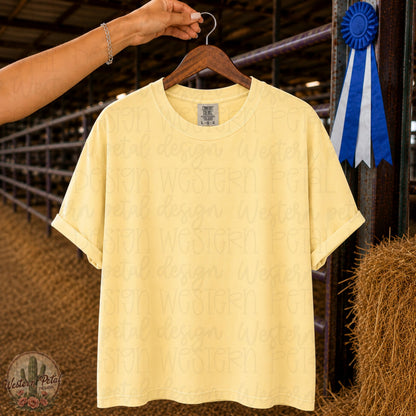 Butter Comfort Colors Mockup | Livestock Show Shirt Mockup | County Fair Mockup | Barn Background Mockup | CC1717 Butter PNG