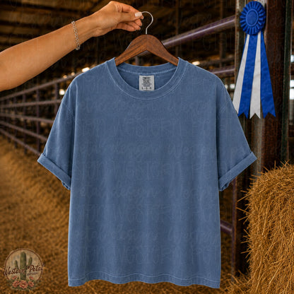 Blue Jean Comfort Colors Mockup | Livestock Show Shirt Mockup | County Fair Mockup | Barn Background Mockup | CC1717 Blue Jean PNG