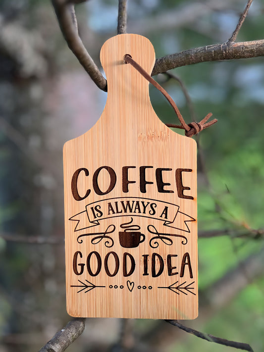 Mini cutting board coffee quote