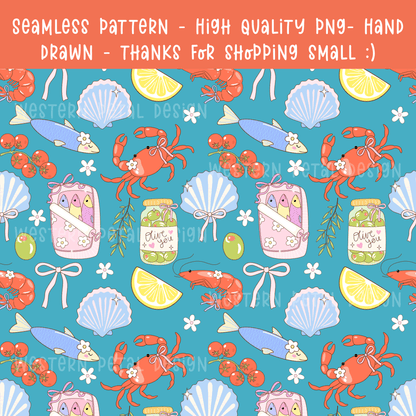 Italian Summer Seamless File PNG - Western Petal Design