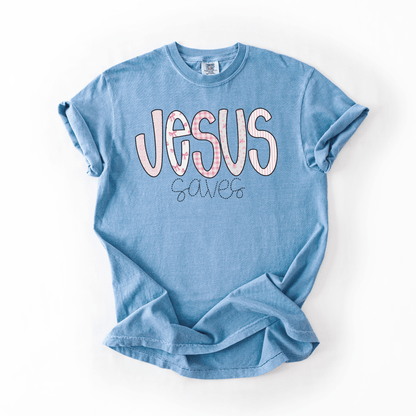 Jesus Saves Comfort Colors® T-Shirt - Western Petal Design