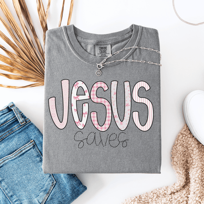 Jesus Saves Comfort Colors® T-Shirt - Western Petal Design