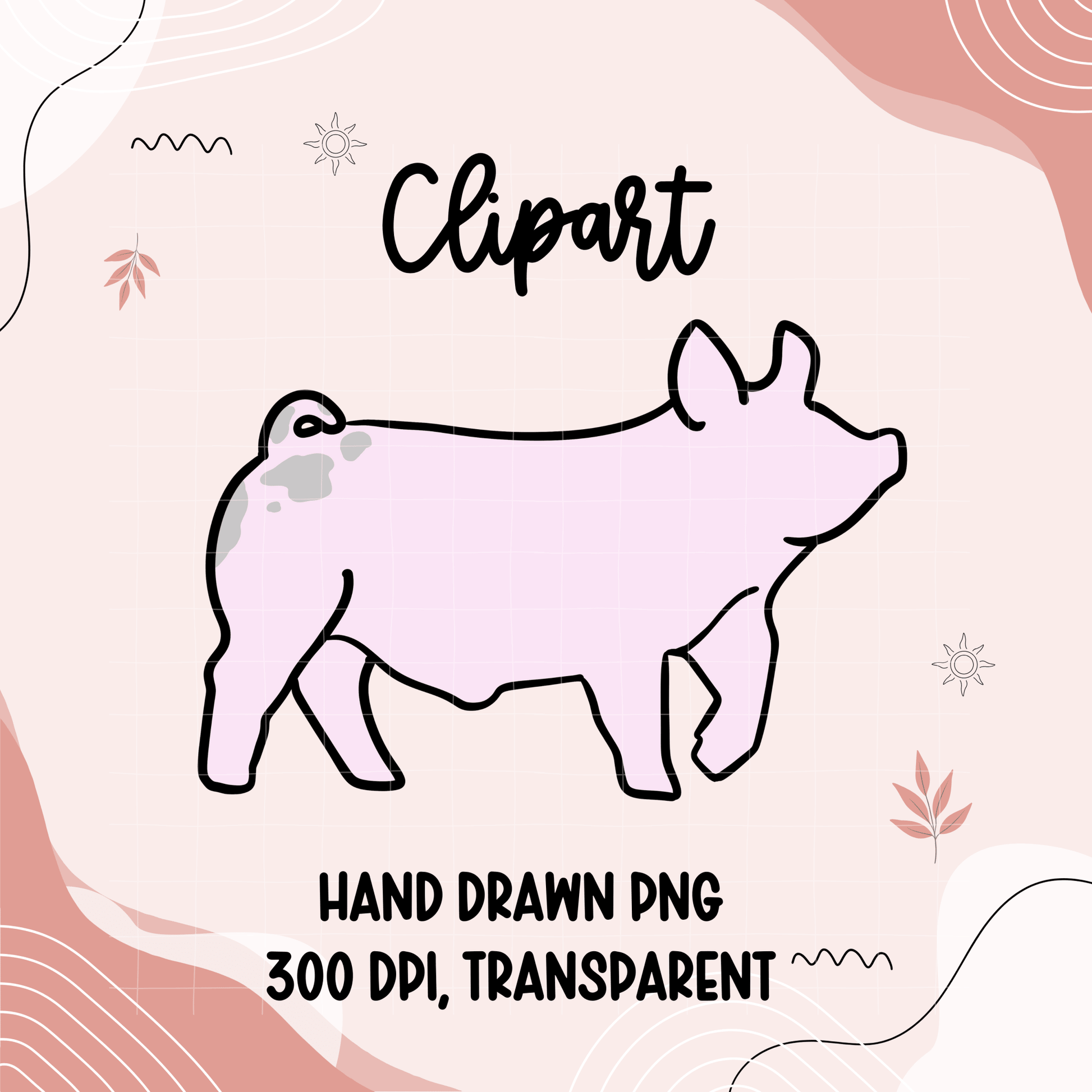 Large animal livestock clipart bundle - Western Petal Design