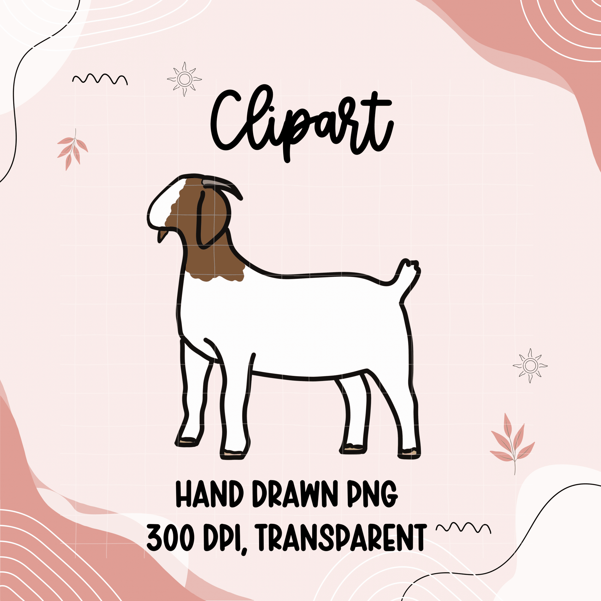 Large animal livestock clipart bundle - Western Petal Design