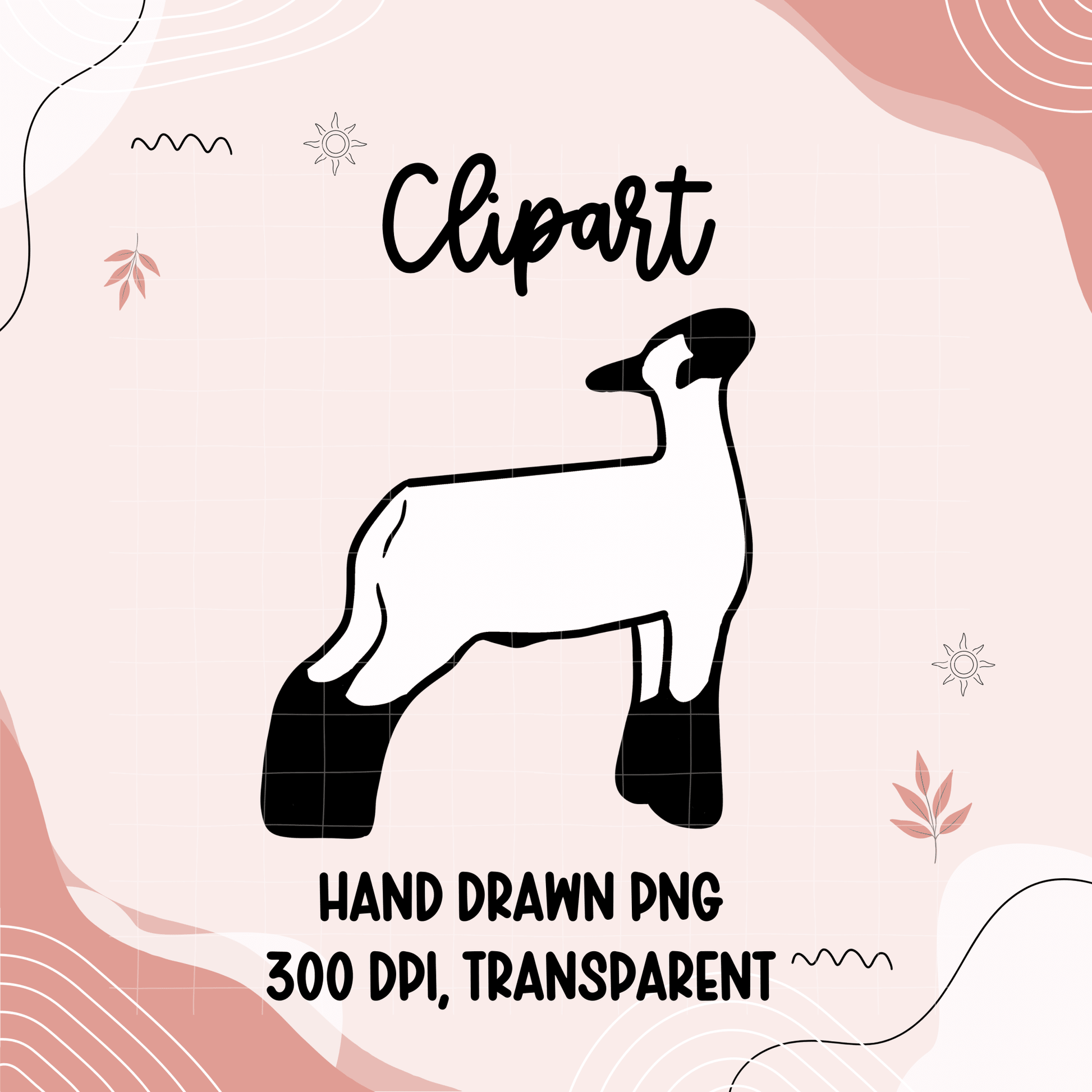 Large animal livestock clipart bundle - Western Petal Design