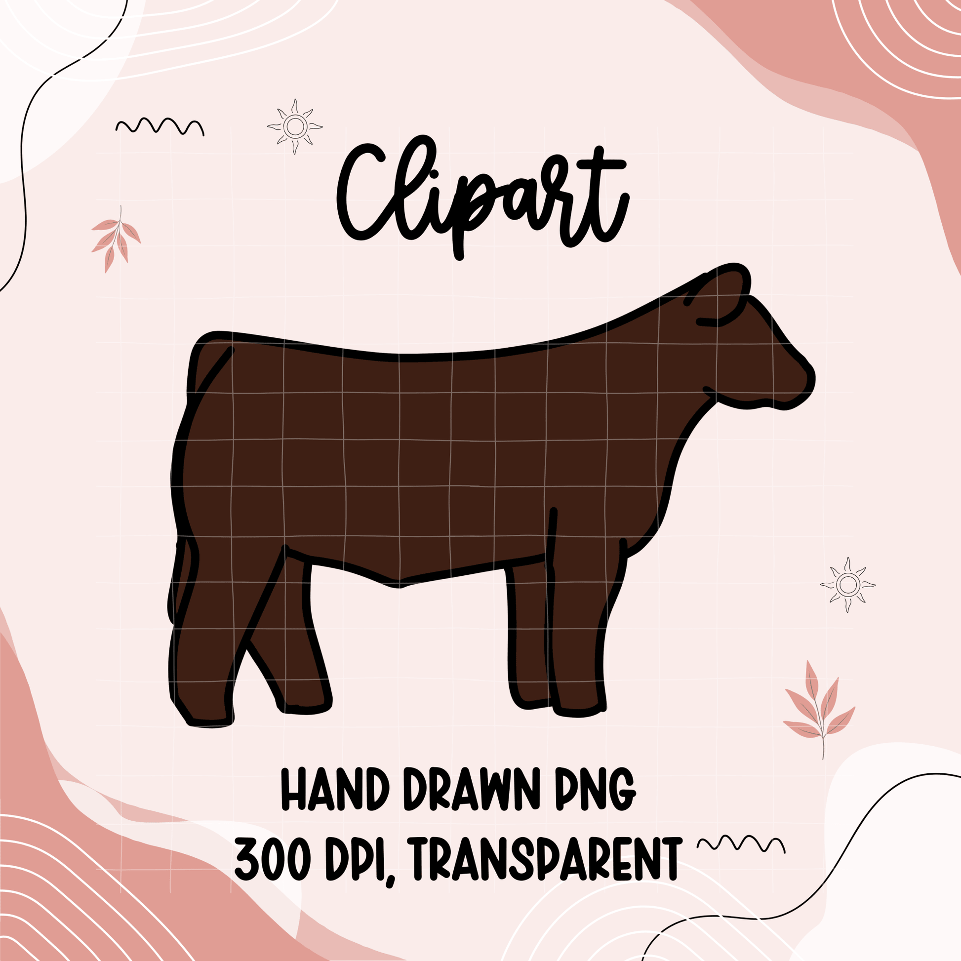 Large animal livestock clipart bundle - Western Petal Design