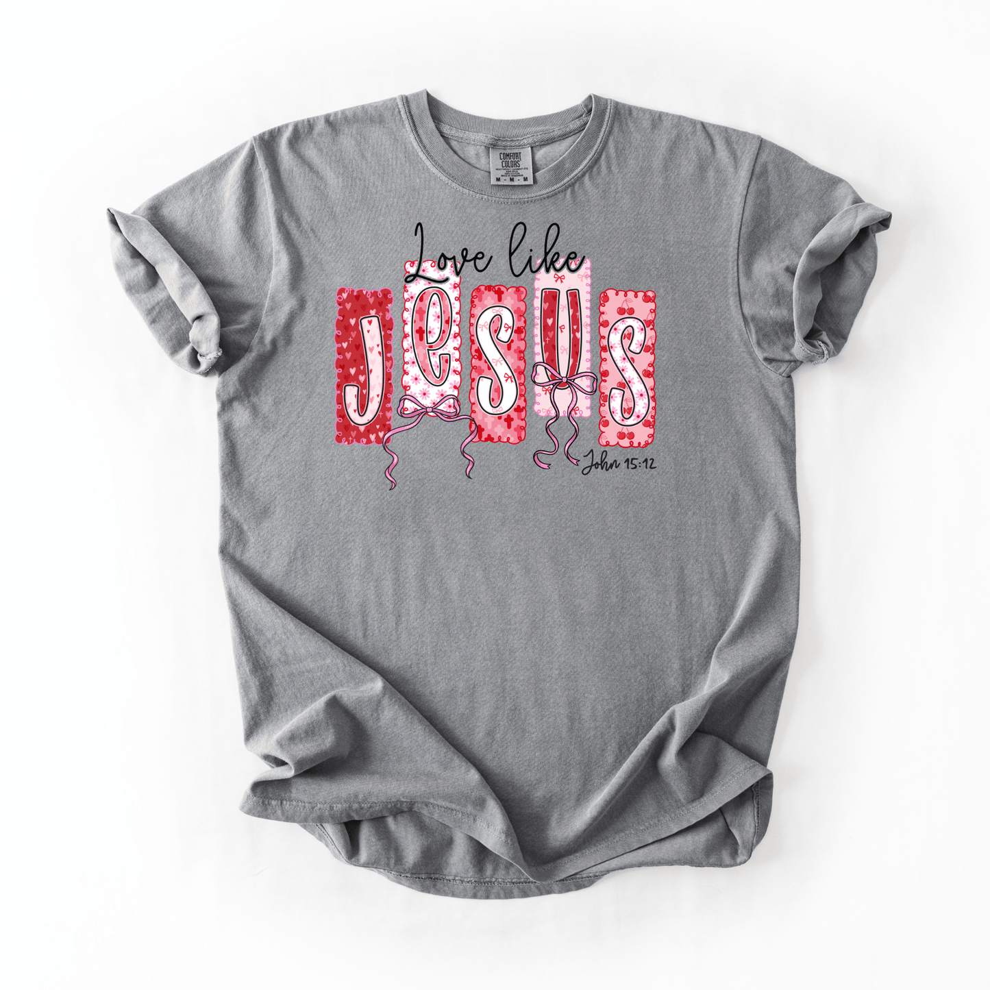 Love Like Jesus John 15:12 Comfort Colors® T-Shirt - Western Petal Design