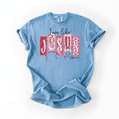 Love Like Jesus John 15:12 Comfort Colors® T-Shirt - Western Petal Design