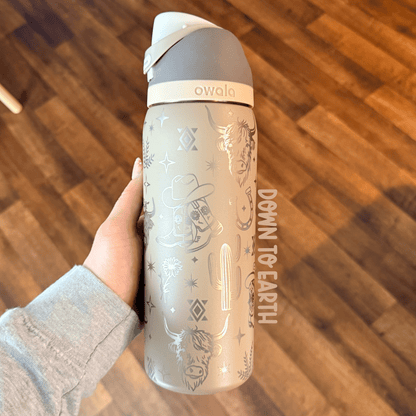 Owala Engraved Western Cowgirl Icons Tumbler | 24 oz or 32 oz - Western Petal Design