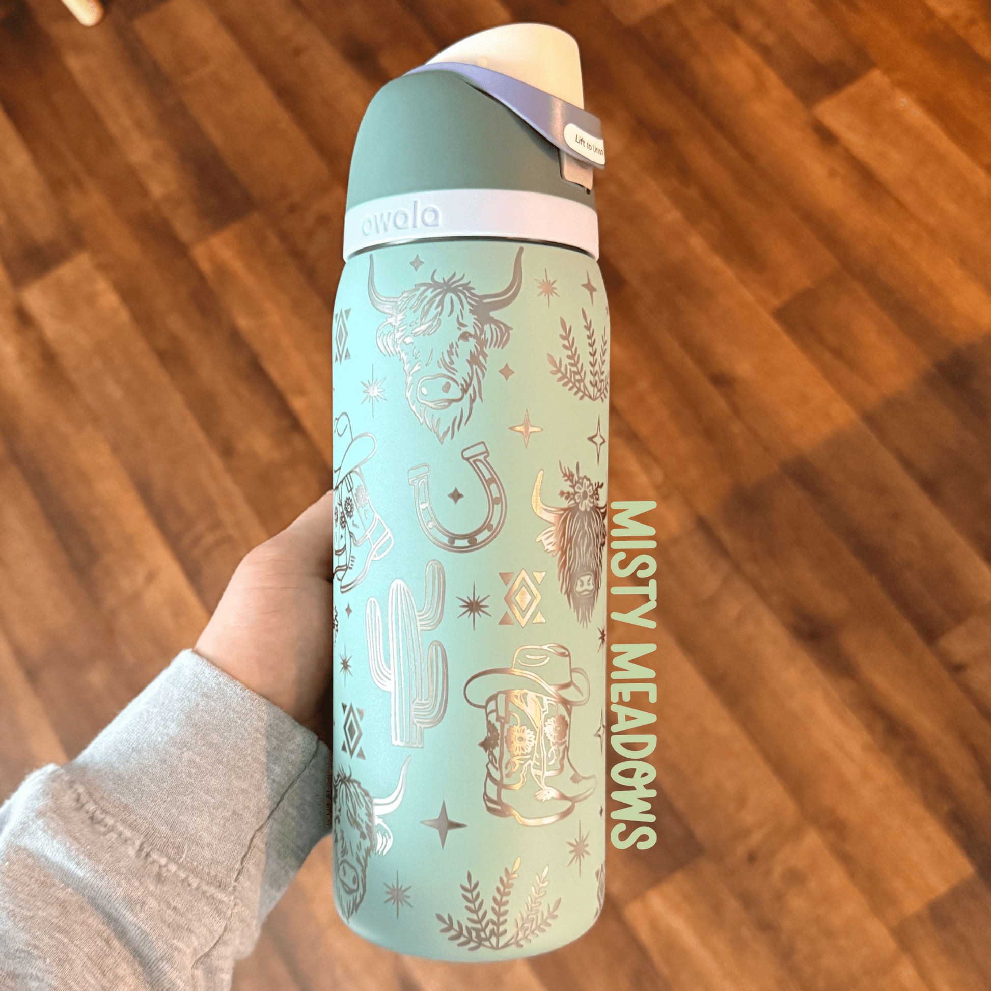 Owala Engraved Western Cowgirl Icons Tumbler | 24 oz or 32 oz - Western Petal Design