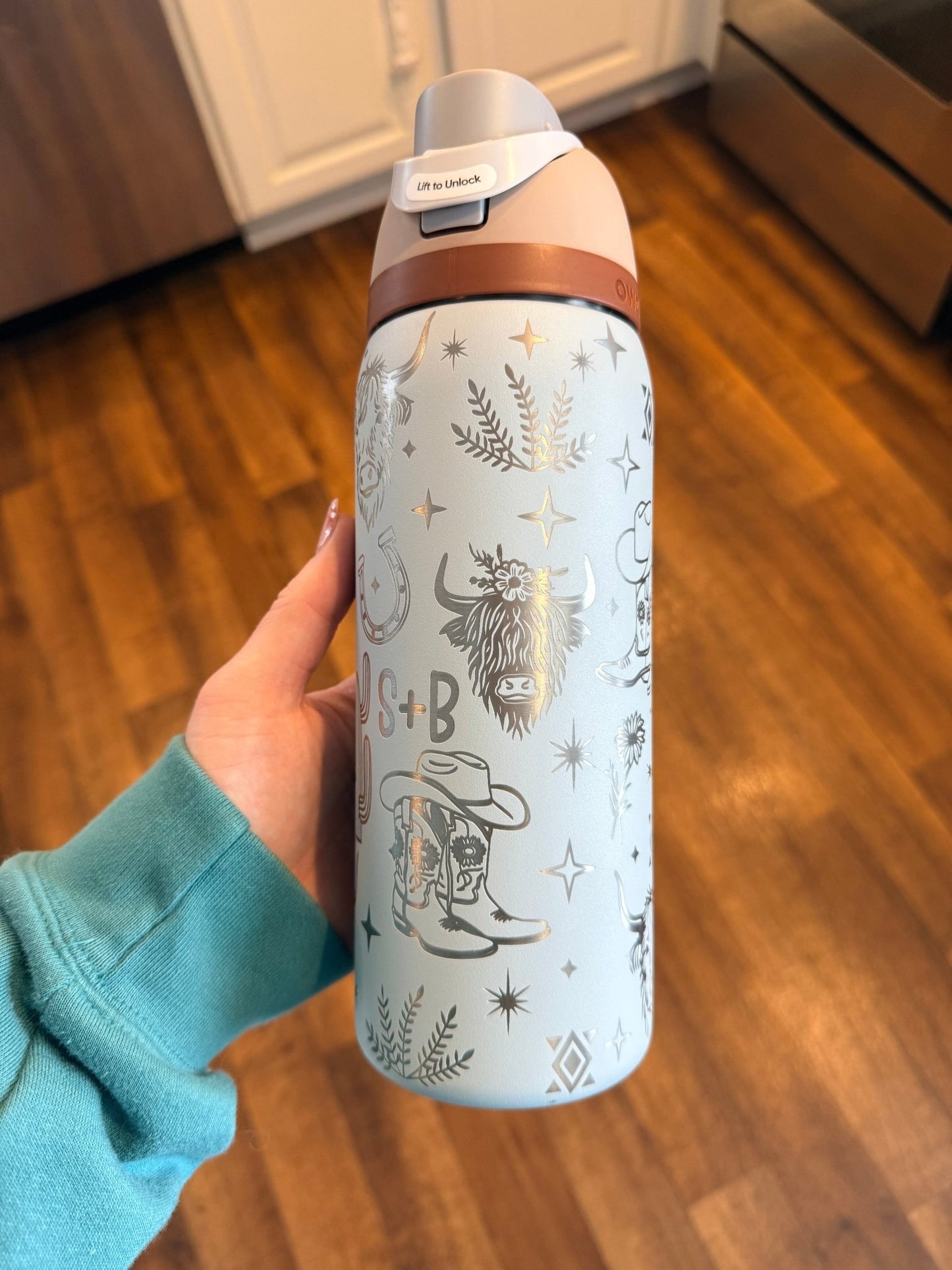 Owala Engraved Western Cowgirl Icons Tumbler | 24 oz or 32 oz - Western Petal Design