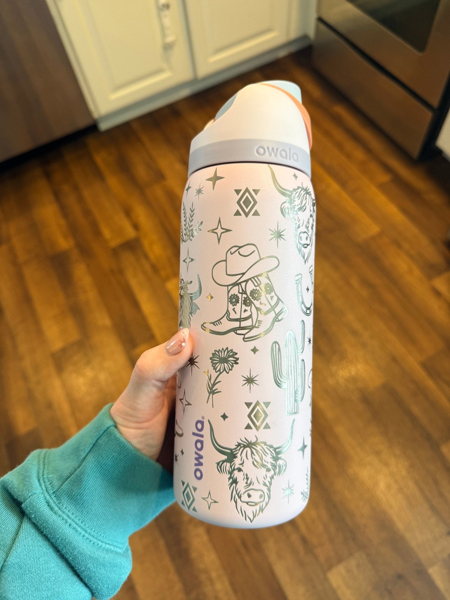 Owala Engraved Western Cowgirl Icons Tumbler | 24 oz or 32 oz - Western Petal Design