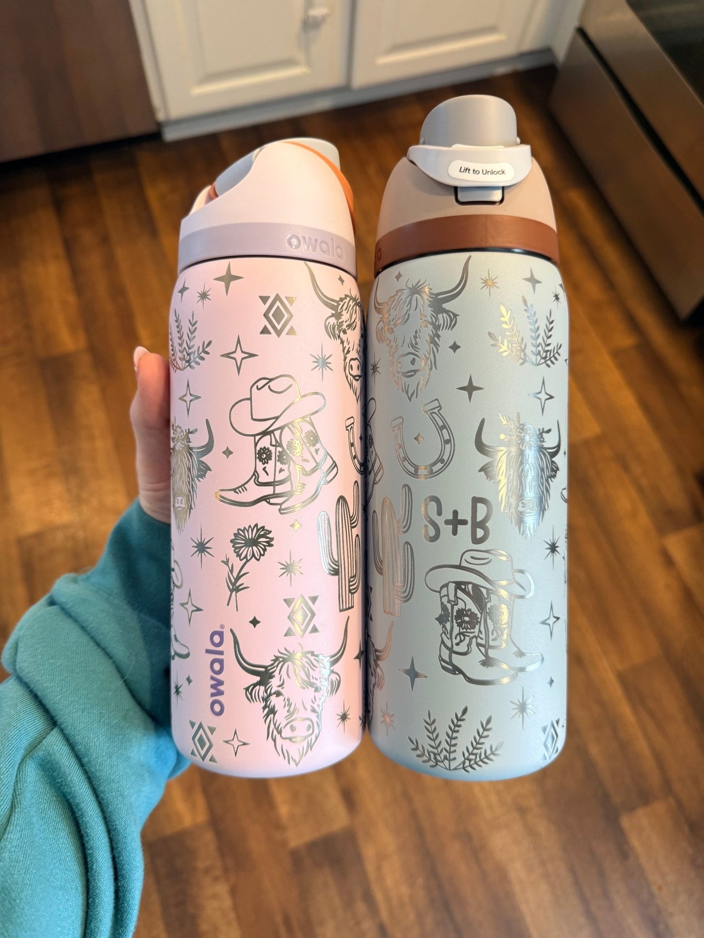 Owala Engraved Western Cowgirl Icons Tumbler | 24 oz or 32 oz - Western Petal Design
