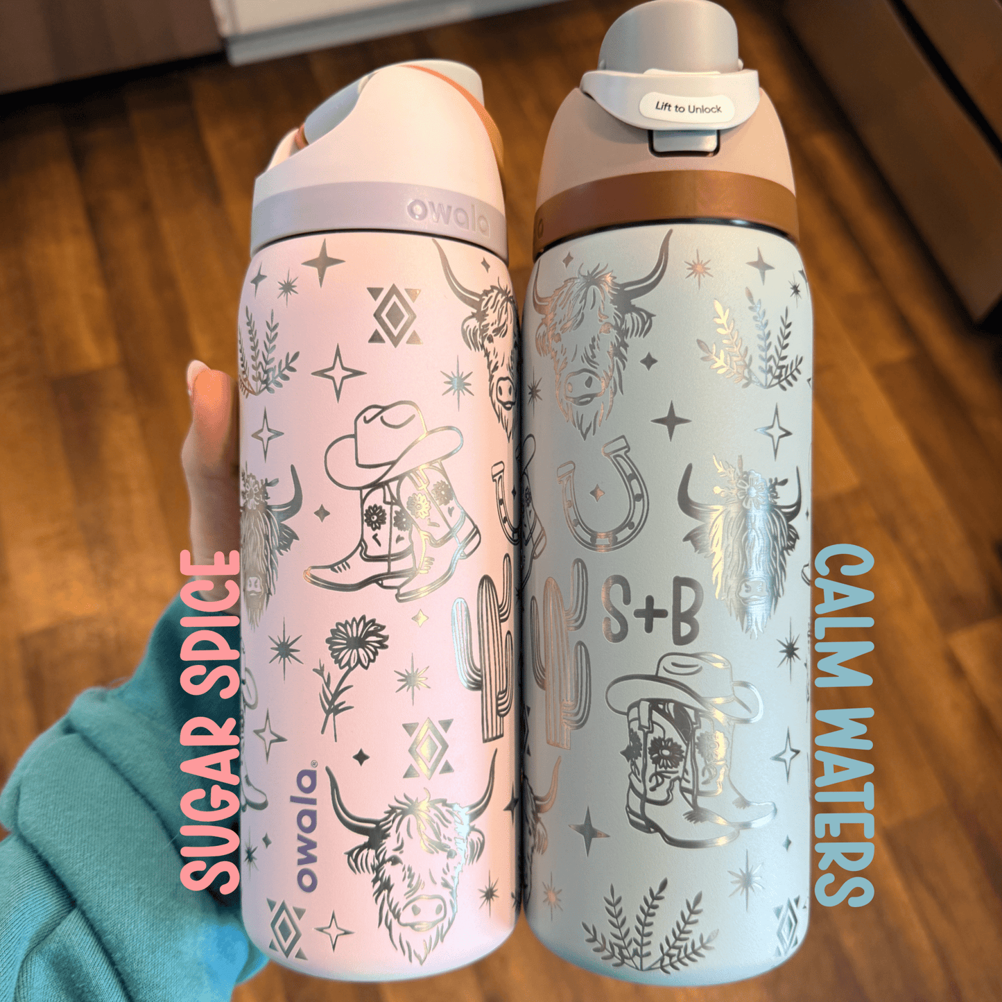 Owala Engraved Western Cowgirl Icons Tumbler | 24 oz or 32 oz - Western Petal Design