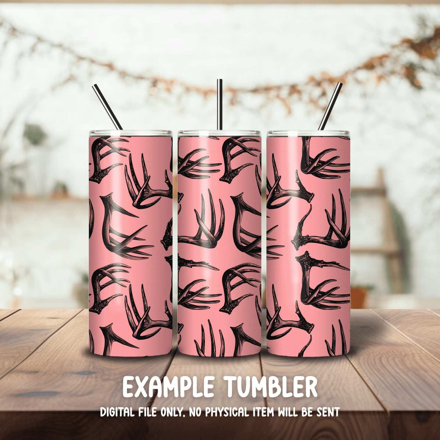 Pink Antlers seamless file - Western Petal Design