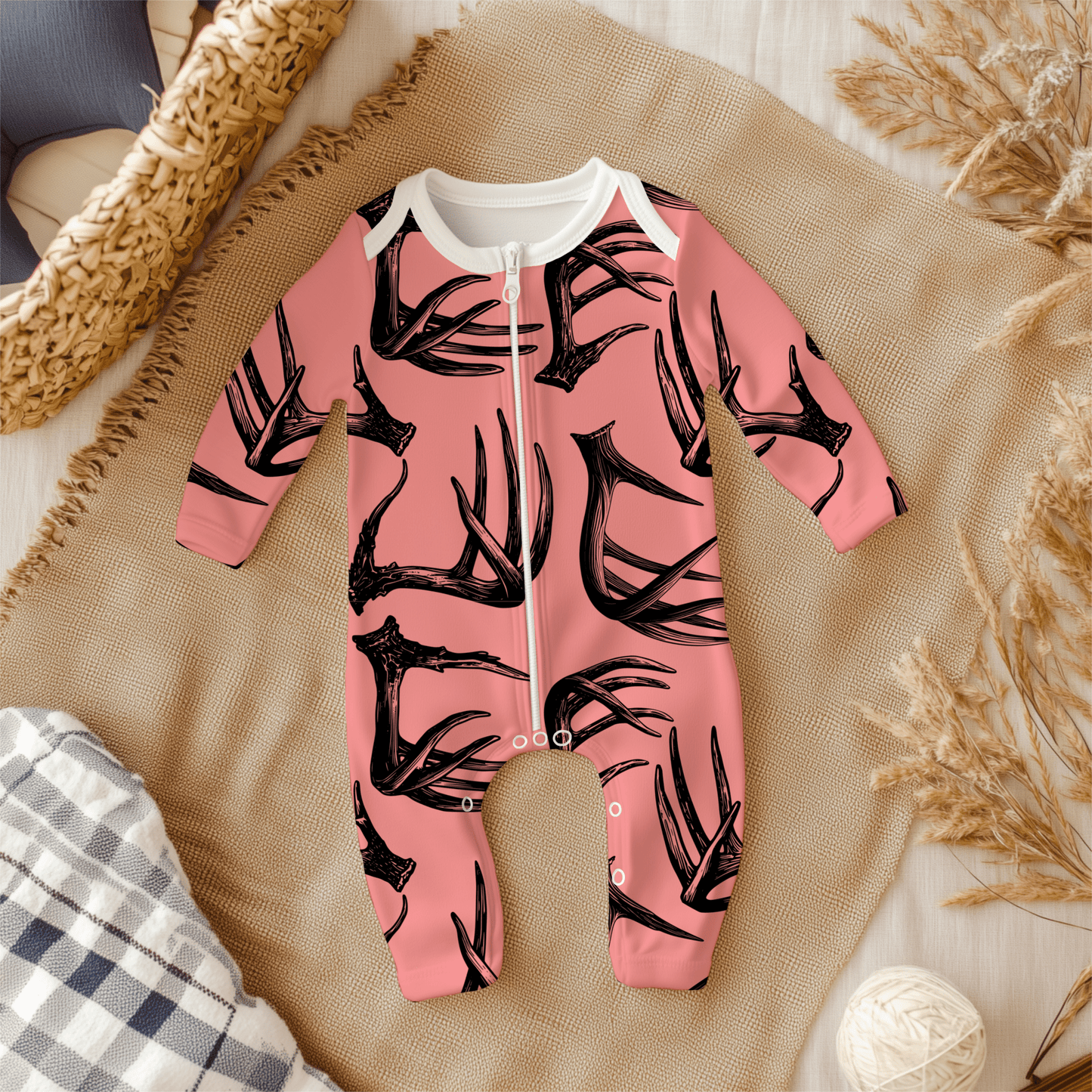 Pink Antlers seamless file - Western Petal Design