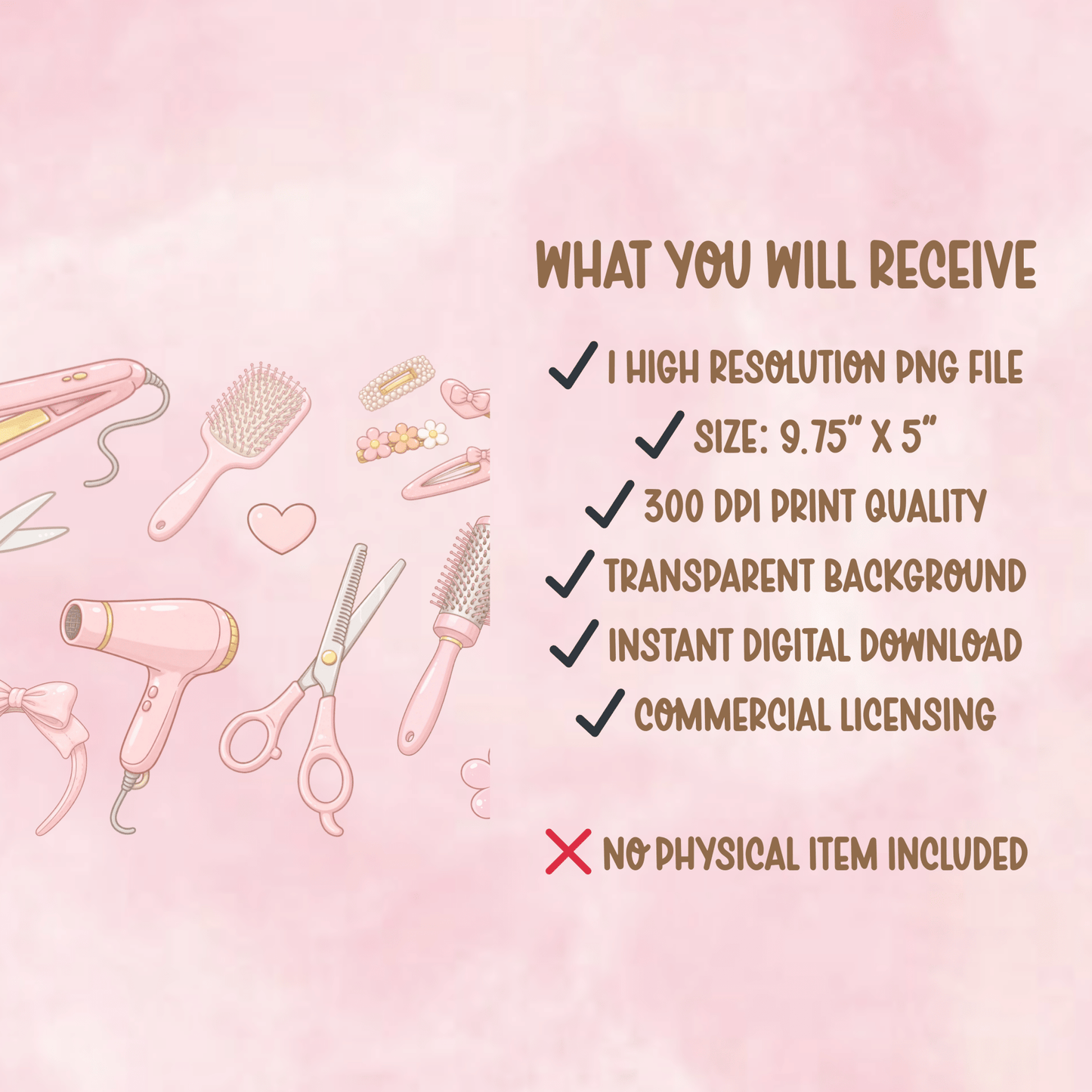 Pink Hair Stylist Glass Can Wrap PNG | Coquette Beauty Tumbler Design (Digital Download) - Western Petal Design
