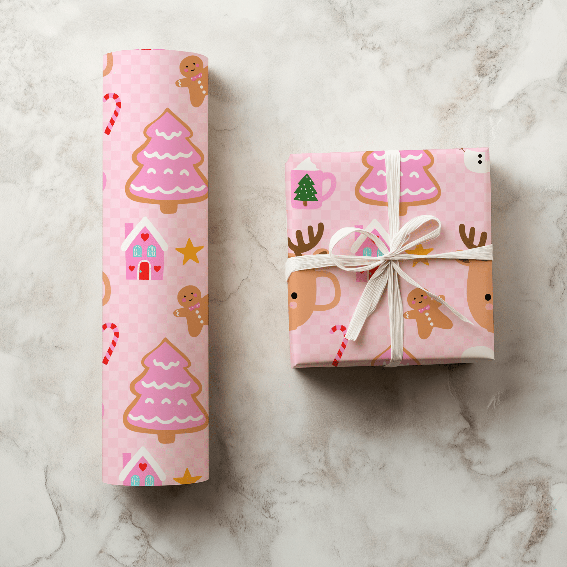 Pink Holiday Seamless File / Digital Paper - Western Petal Design