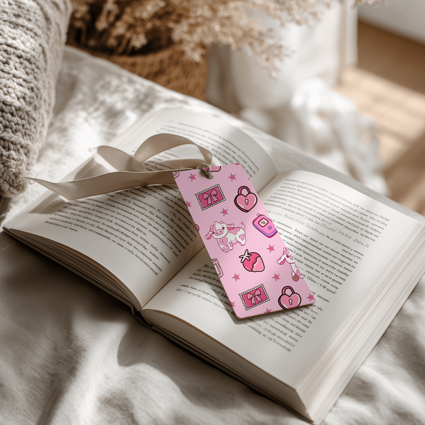 Pink Valentine Cow Print • 12x12 300 DPI • Strawberry Hearts Western Pattern - Western Petal Design