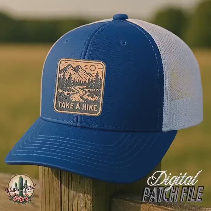 Take a Hike Hat Patch SVG – Laser Engraving Design (Digital Download)