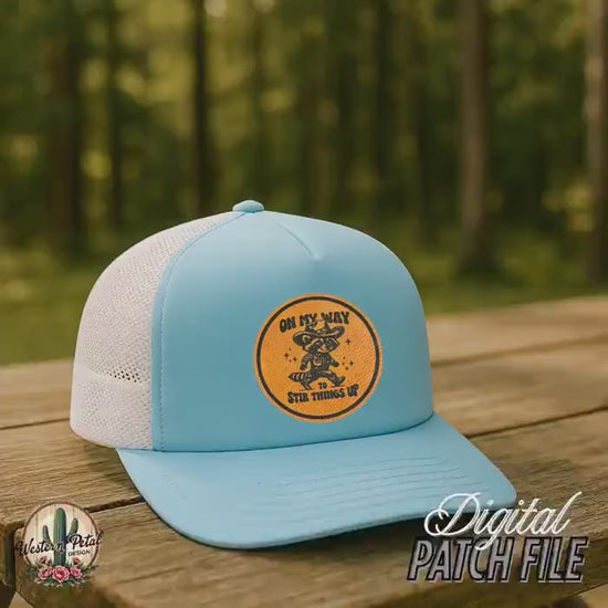 Funny Raccoon Hat Patch SVG – Laser Engraving Design (Digital Download)