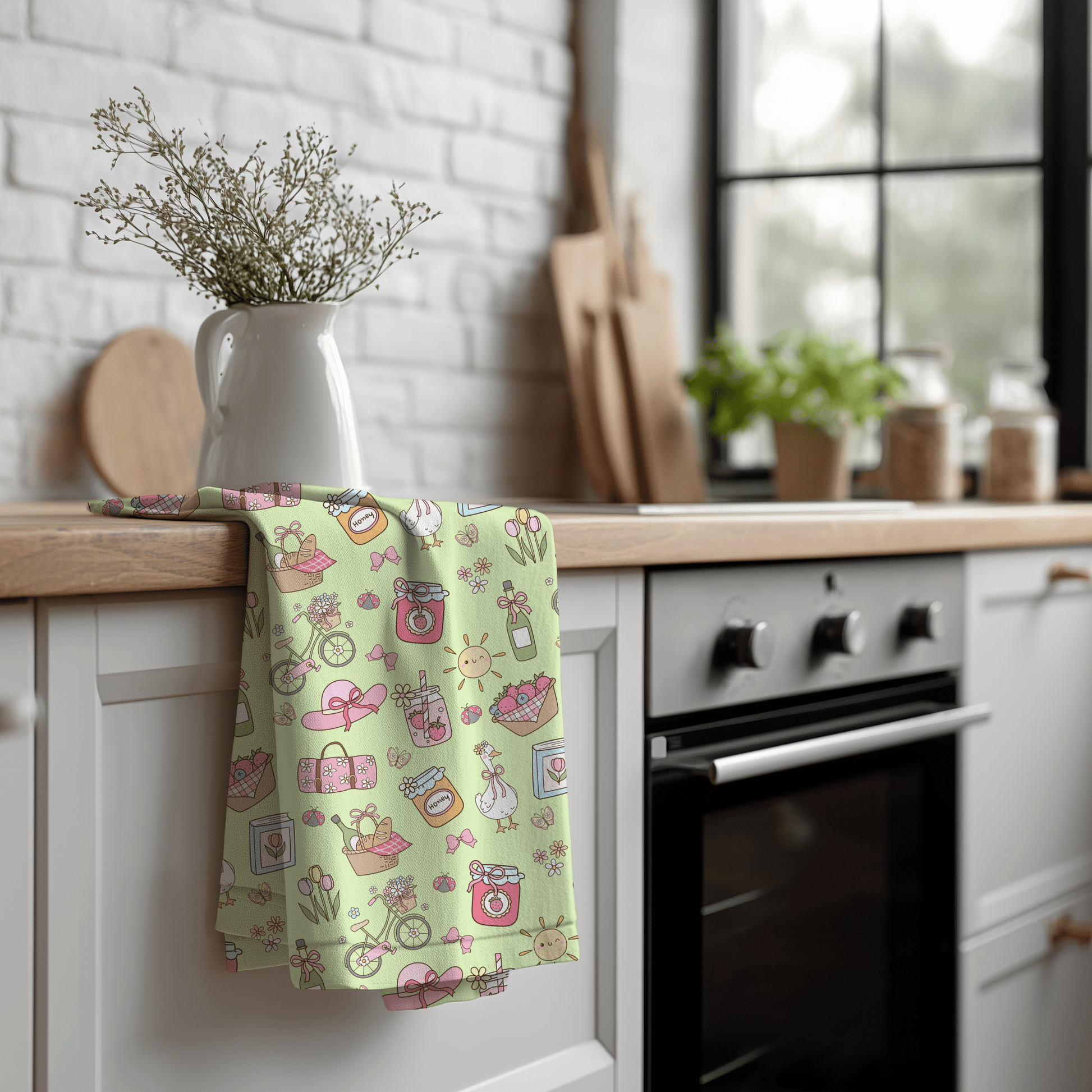 Spring Picnic Green seamless file - Western Petal Design
