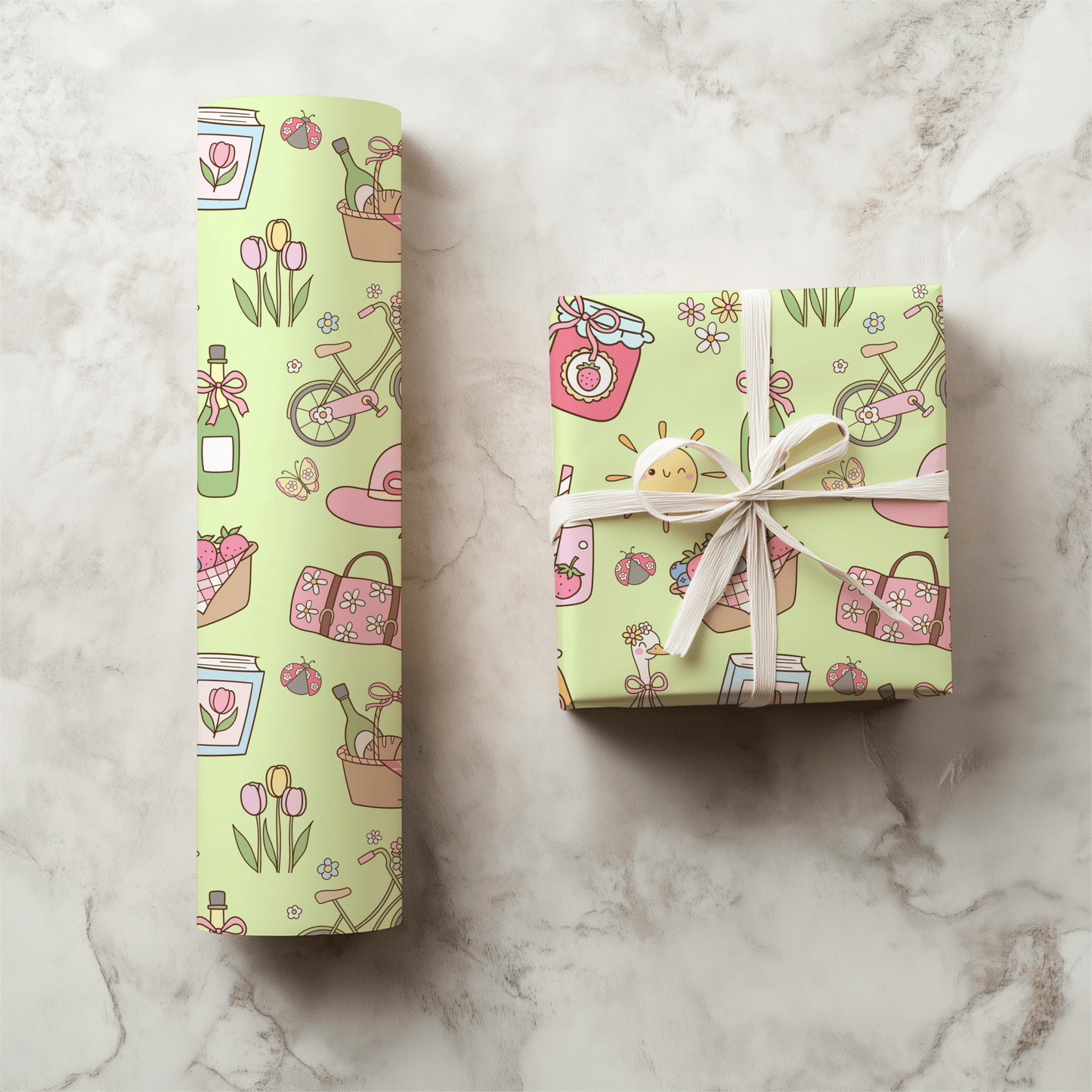 Spring Picnic Green seamless file - Western Petal Design