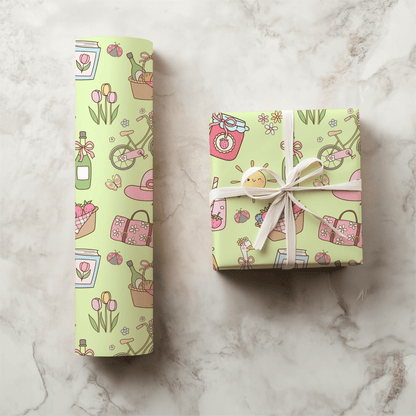 Spring Picnic Green seamless file - Western Petal Design