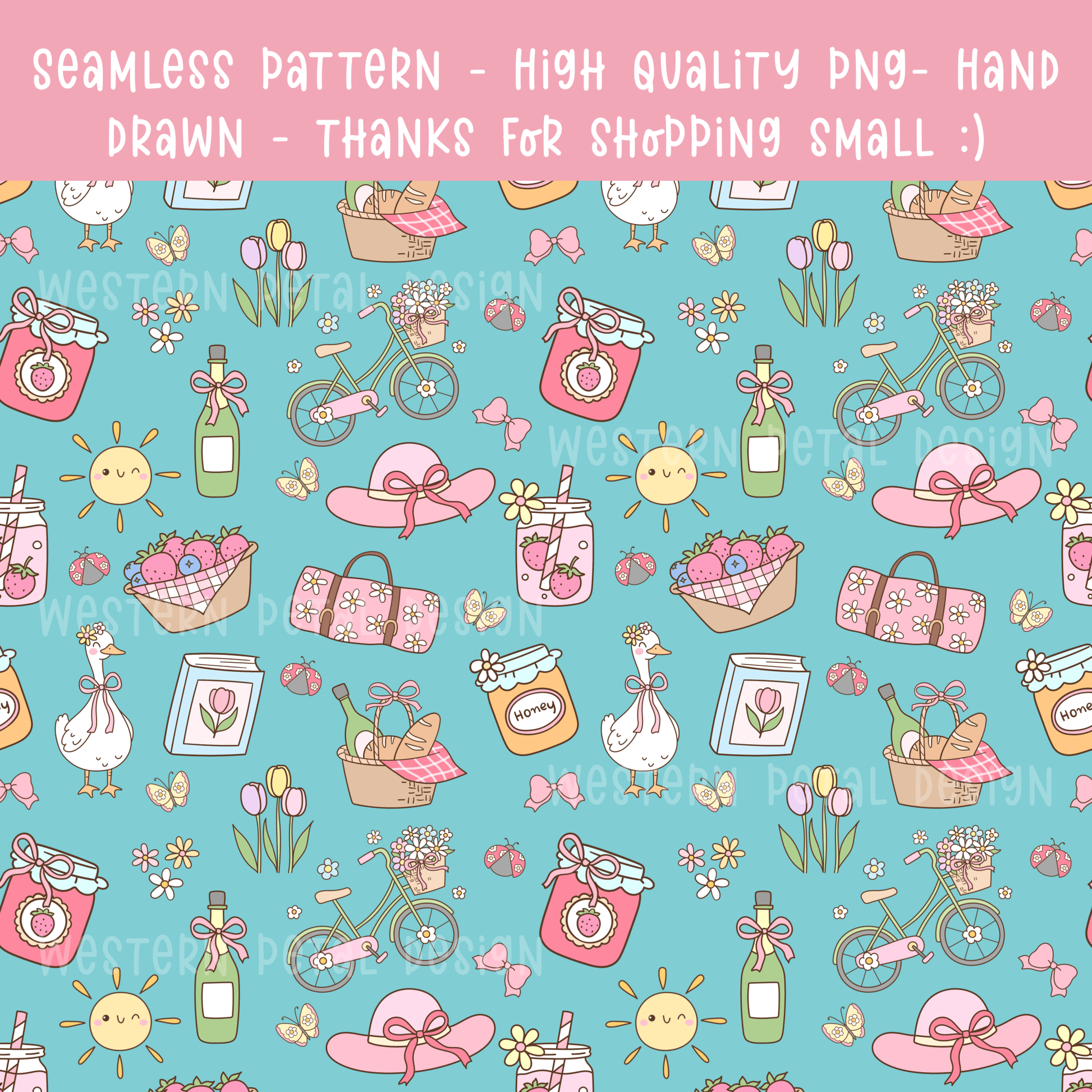 Spring Picnic Seamless file - Western Petal Design