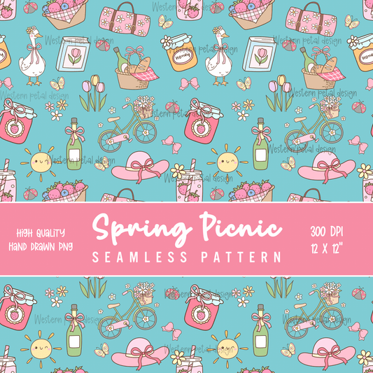 Spring Picnic Seamless file - Western Petal Design