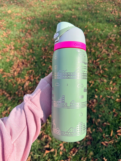 Super Mario Inspired Engraved Owala Tumbler | 24 oz or 32 oz - Western Petal Design