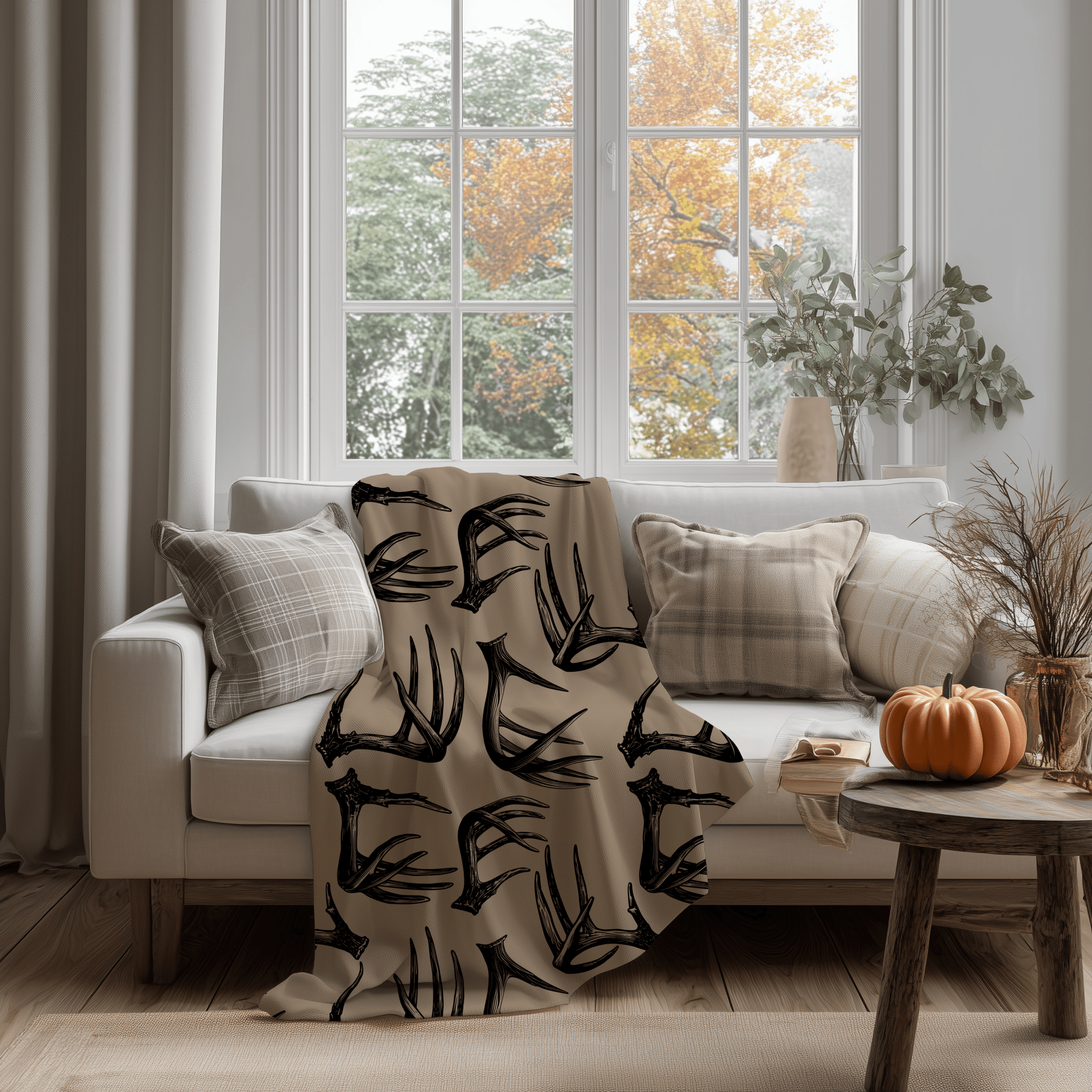 Tan Antlers seamless file - Western Petal Design