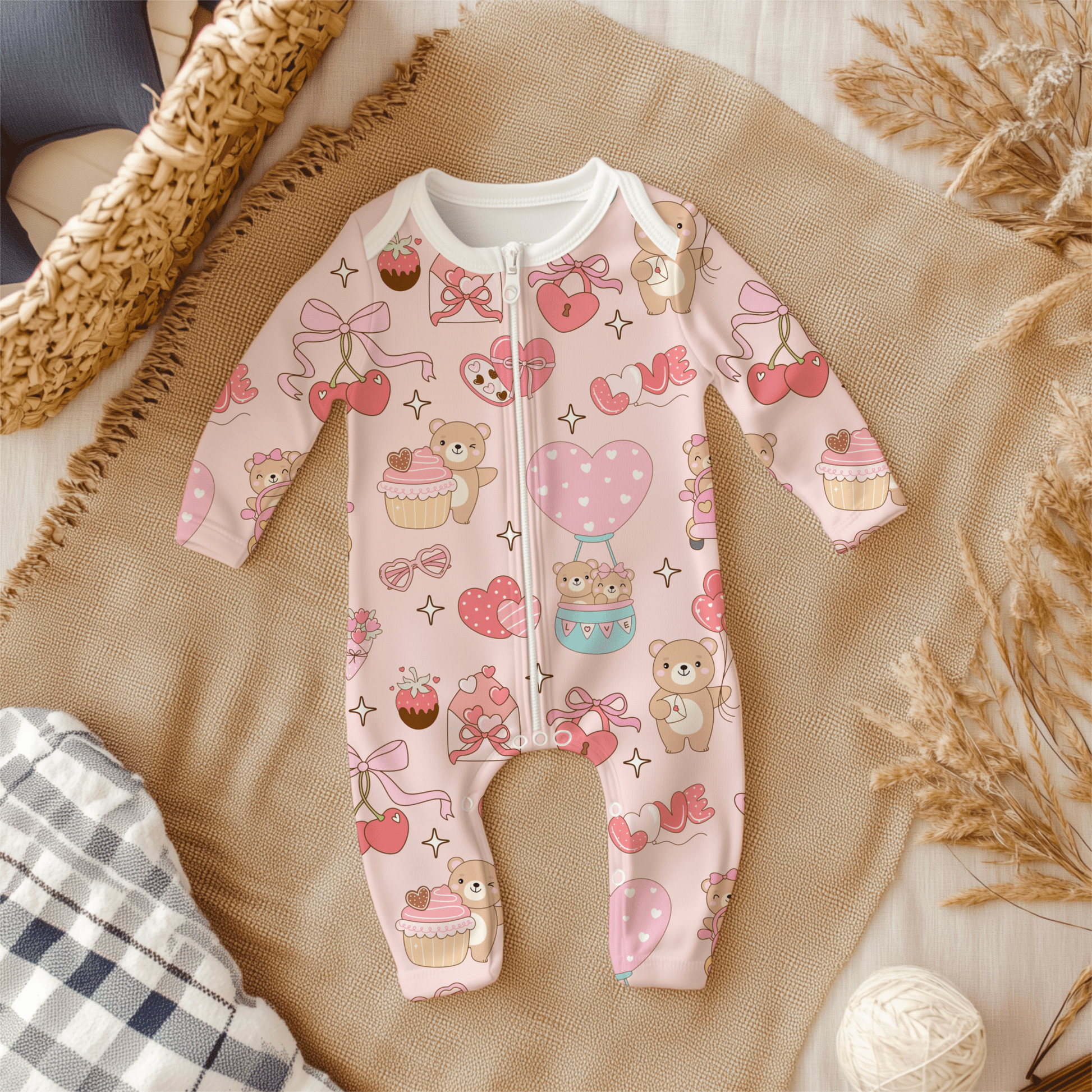 Teddy Bear Valentine’s Day seamless pattern - Western Petal Design
