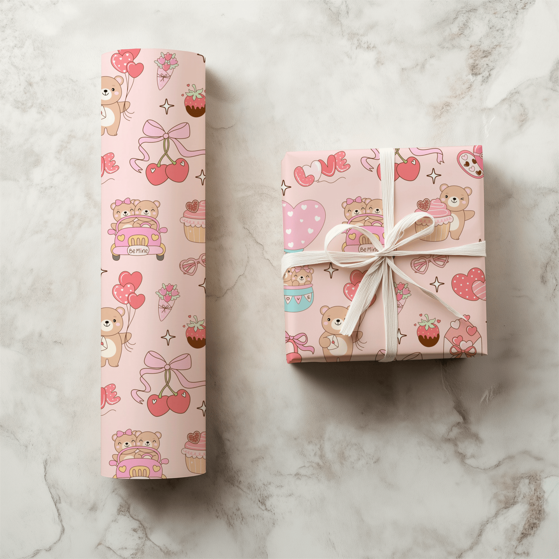 Teddy Bear Valentine’s Day seamless pattern - Western Petal Design