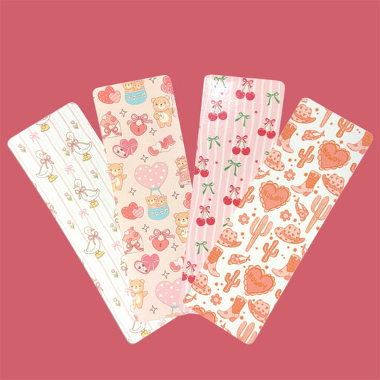 Valentines Pattern Bookmarks | Cute Western & Coquette Designs | Laminated - Western Petal Design
