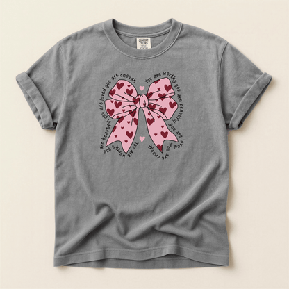 You Are Enough Bow Comfort Colors® T-Shirt - Western Petal Design